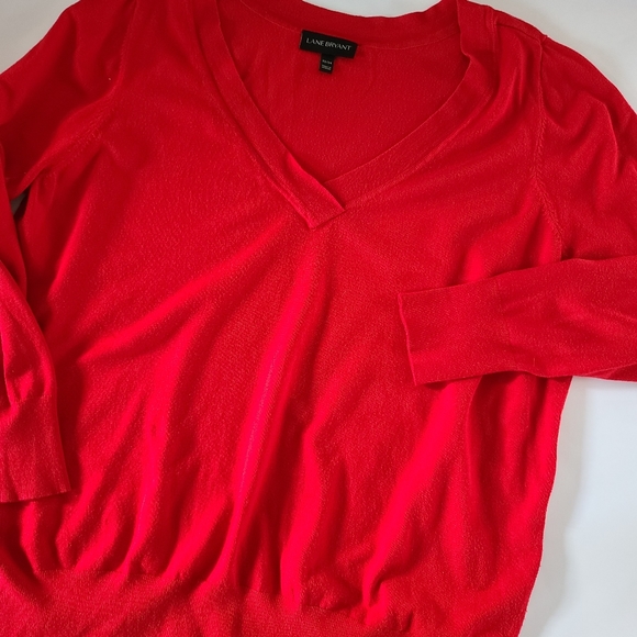 Lane Bryant red v neck sweater 22/24 plus‎ sized - Picture 3 of 3
